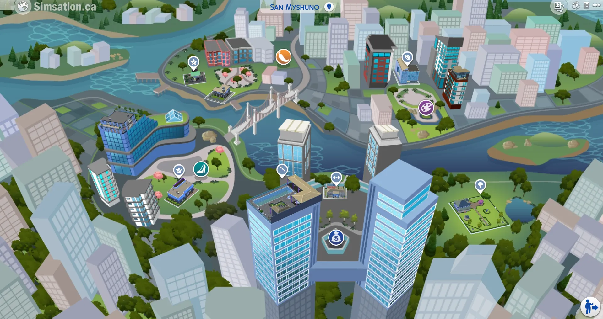 Unlabelled map of San Myshuno